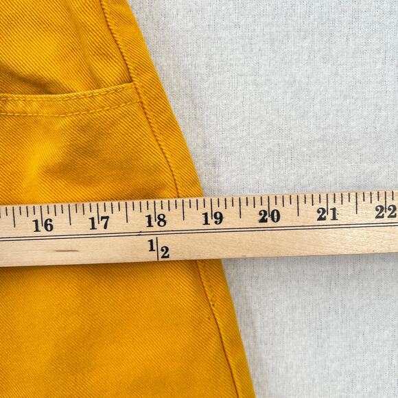 RODIN Vintage Y2K 80s 90s Pleated Denim Shorts Womens Small 27 Mustard Yellow - Picture 14 of 16